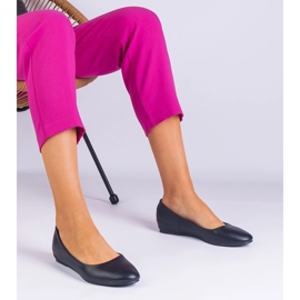 Crne balerine na skrivenom klinu Eko -leather crna 1