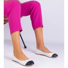 Bijele balerine s lukom i crni nos bijela 2