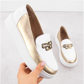 Ženske kožne cipele na platformi Bijeli zlatni T.Sokolski W25-499 bijela 1