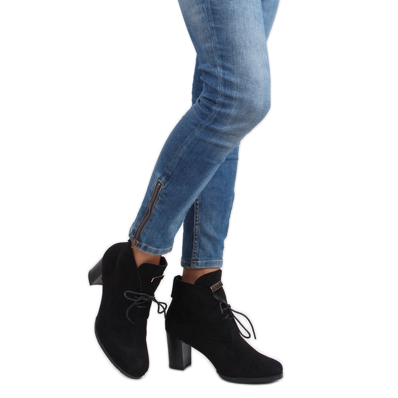 Čizme na vezanje 55-518 crne crna 2