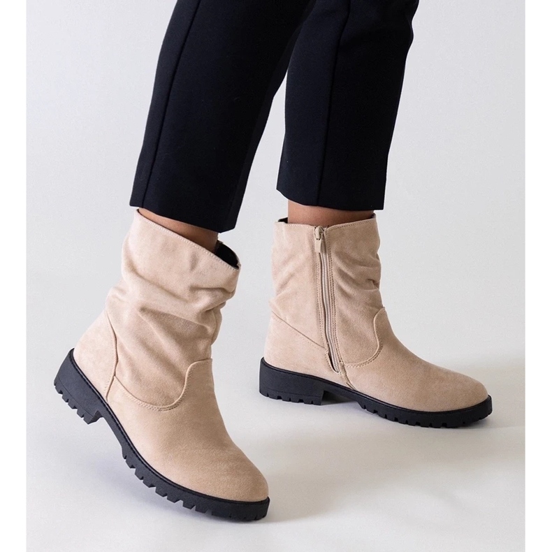 Crne radne ženske zimske čizme sa debelim đonom, crne gležnjače sa patentnim zatvaračem crna 2