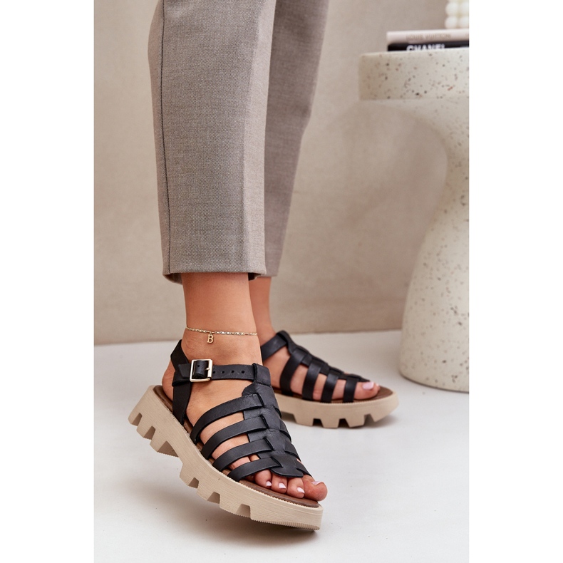 Ženske kožne sandale zazoo 3695 crne crna 2