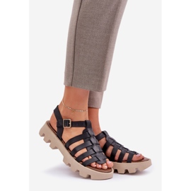 Ženske kožne sandale zazoo 3695 crne crna 1