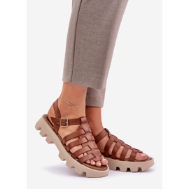 Ženske kožne sandale zazoo 3695 deva smeđa 1