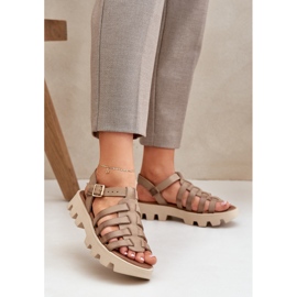 Ženske kožne sandale zazoo 3695 bež 2
