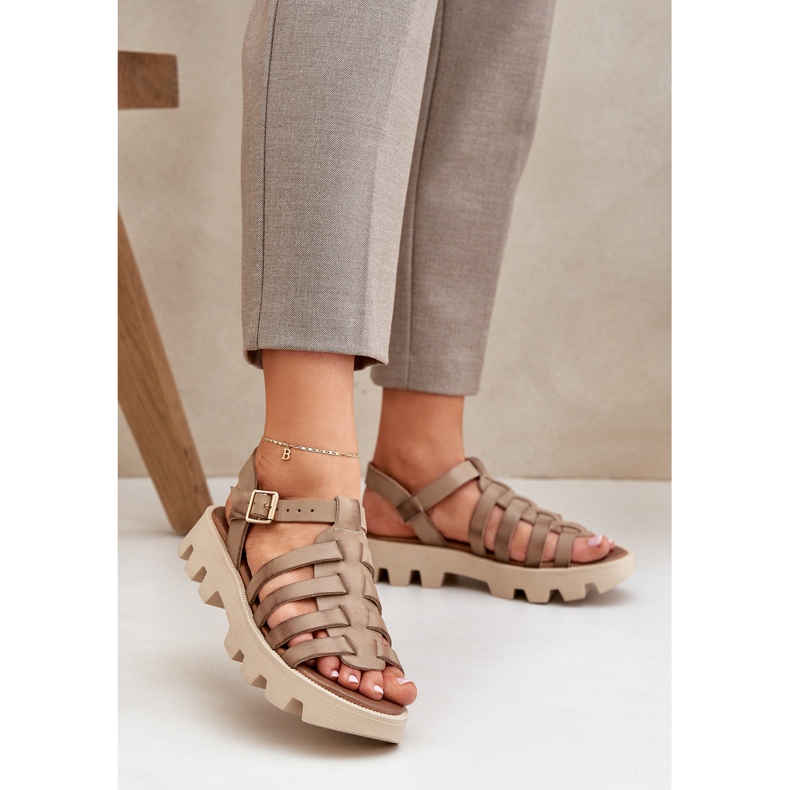 Ženske kožne sandale zazoo 3695 bež 2
