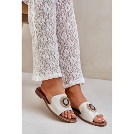 Lewski Shoes Kožni lijepe s ravnim -spušteni Lewski 3047/o -Golden obrisani zlatni 1