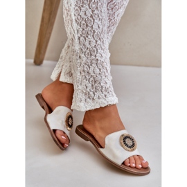 Lewski Shoes Kožni lijepe s ravnim -spušteni Lewski 3047/o -Golden obrisani zlatna 2