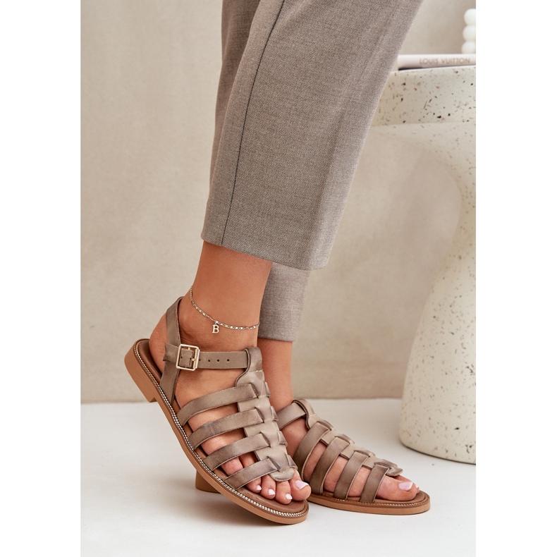 Zazoo Podovi sandala s leglicama bež 2