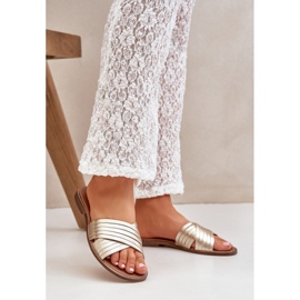 Lewski Shoes Kožne ženske cipele Lewski 3682 PLN zlatna 2