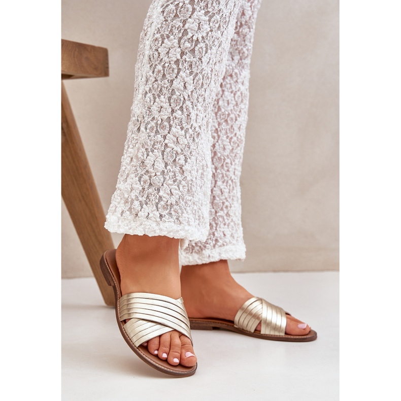 Lewski Shoes Kožne ženske cipele Lewski 3682 PLN zlatna 2