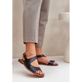 Lewski Shoes Kožne sandale za kopču s pumpanjem lewskog 3041 crne crno 2