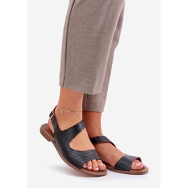 Lewski Shoes Kožne sandale za kopču s pumpanjem lewskog 3041 crne crno 1