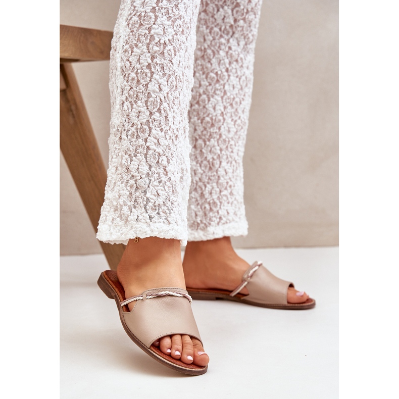 Lewski Shoes Lewski Cipele 3047 kožni flip flops bež 2
