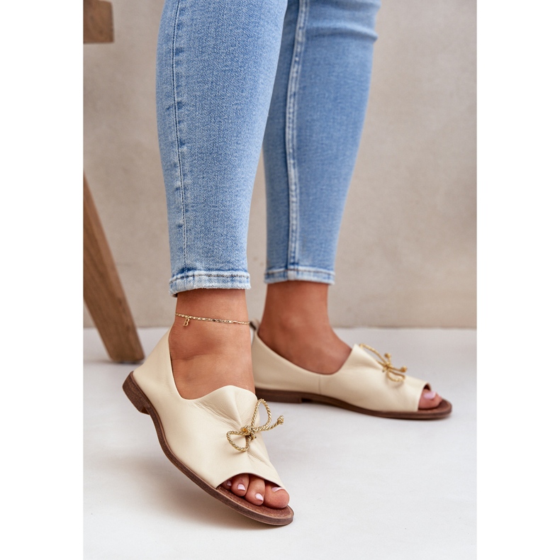 Zazoo 2660 kožna balerina žensko svjetlo bež 2