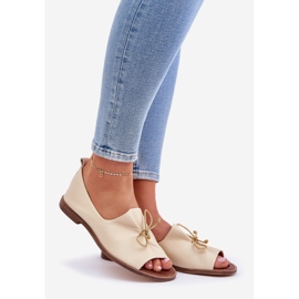 Zazoo 2660 kožna balerina žensko svjetlo bež 1