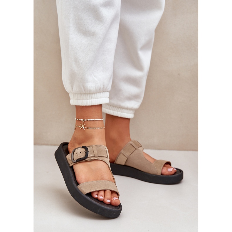 Ženski antilop lepršavi na platformi za ZAZOO 3024 bež 2