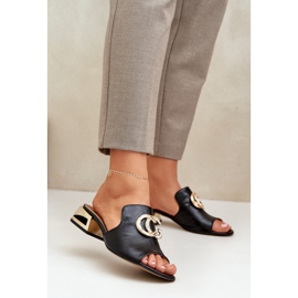 Laura Messi Elegantna kožna ženska niska. crno 2