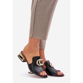 Laura Messi Elegantna kožna ženska niska. crna 1