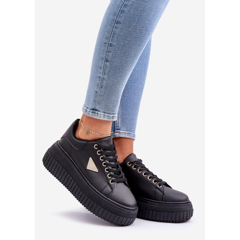 Moderne tenisice na ogromnoj crnoj platformi crna 1