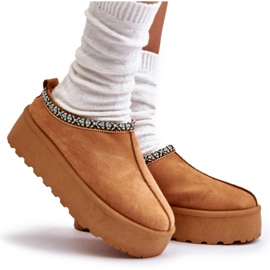 Ženske papuče na platformi s vezom deve bež 6