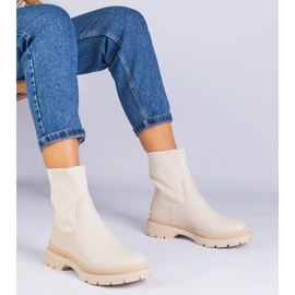 Bež gležnjače s gornjim dijelom od tkanine 1