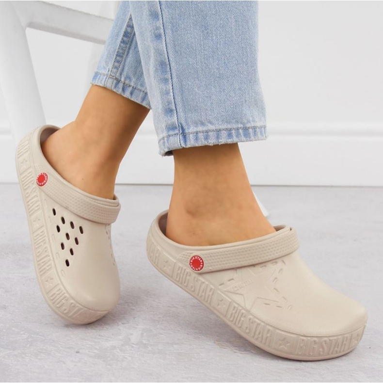 Big Star Ženske klompele velike zvijezde II275012 bež 2