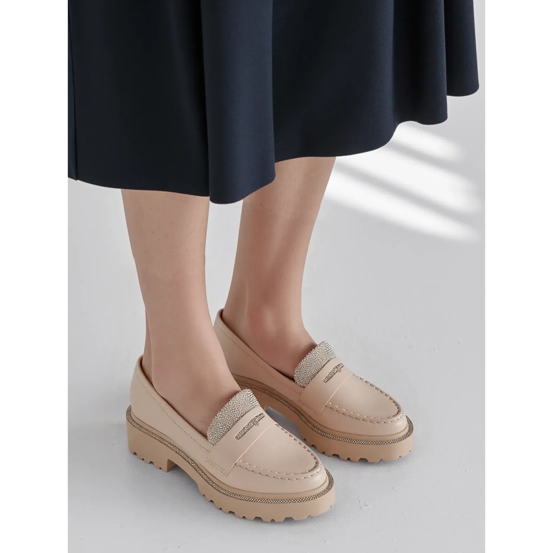 Ženski dijamant bež loofers 1