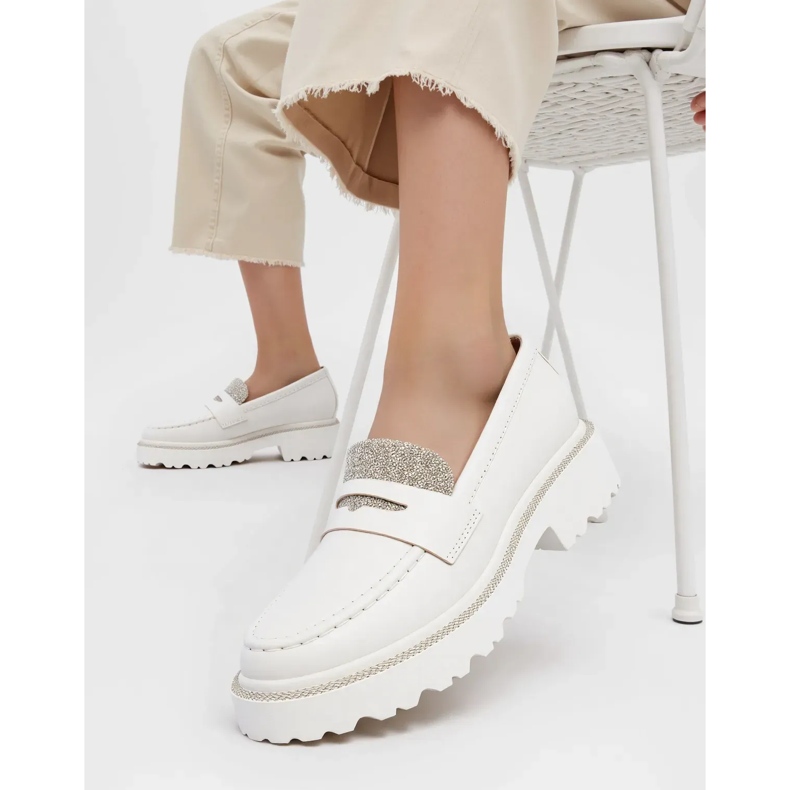 Ženski dijamantni bijeli natikači bijela 2