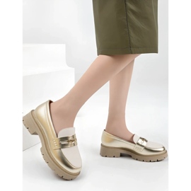 Ženski zlatni loaferi zlatna 2