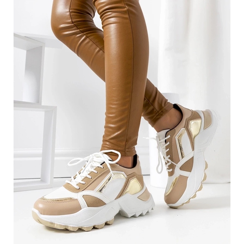 D/GMR Ružičaste tenisice s metalnim naglaskom Gordani bež 1