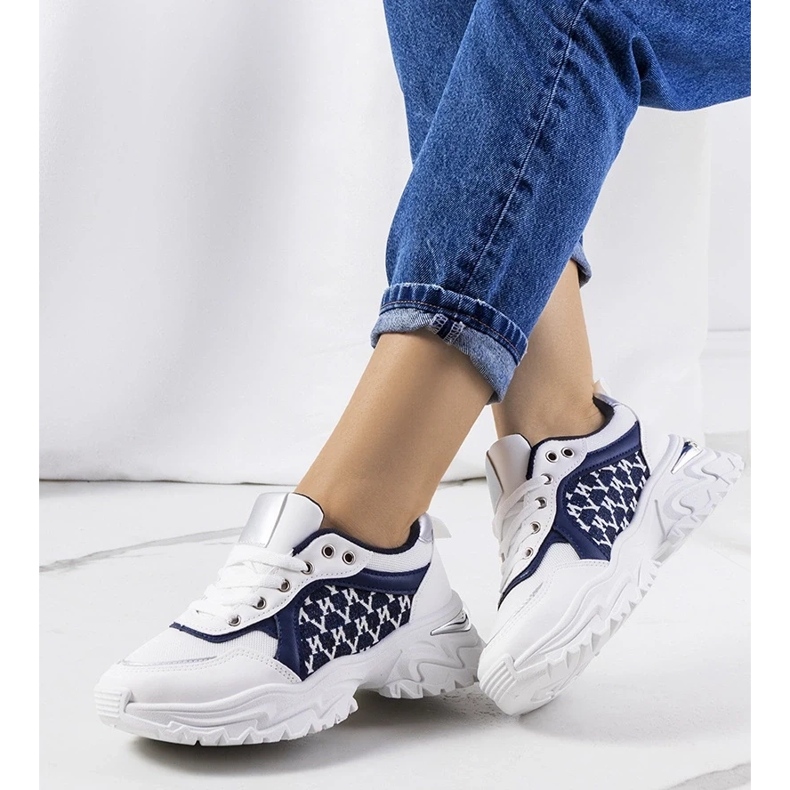 D/GMR Ženske bijele i tamnoplave tenisice Florival 1