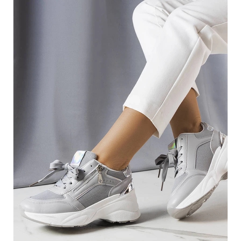 D/GMR Sive tenisice na klin od Stacey siva 2