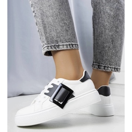 D/GMR Bijele tenisice ukrašene crnom Toni kopčom bijela 2