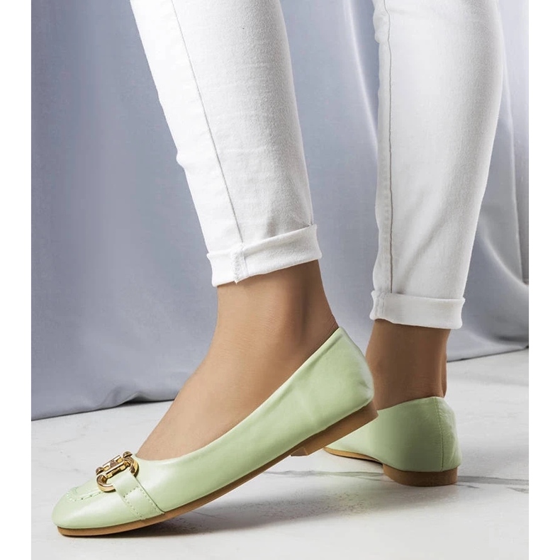 D/GMR Zelene balerinke sa zlatnim Iris ukrasom zelena 2