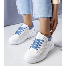 D/GMR Bijelo-plave cipele ukrašene perforacijama od Erin bijela 2