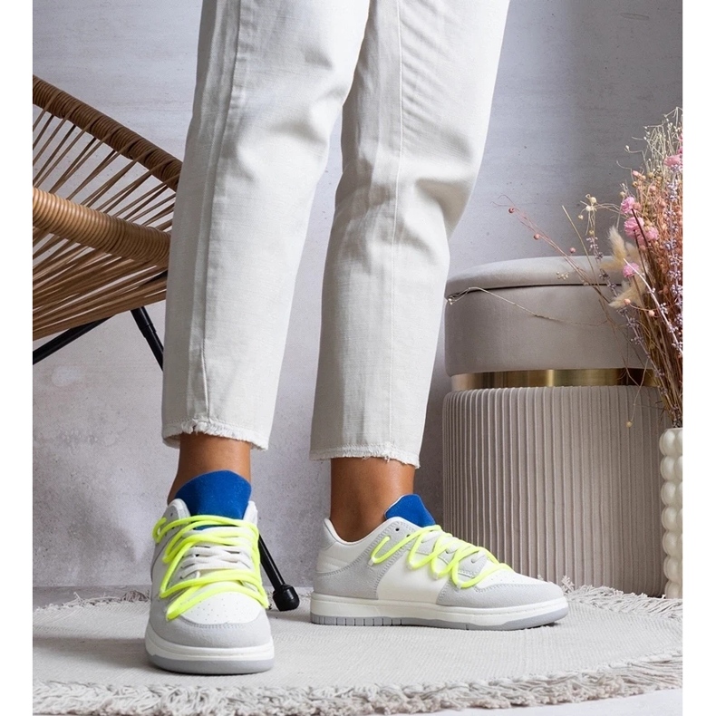 D/GMR Sive tenisice ženske tenisice s neonskim čipkama Arcobaleno siva 2