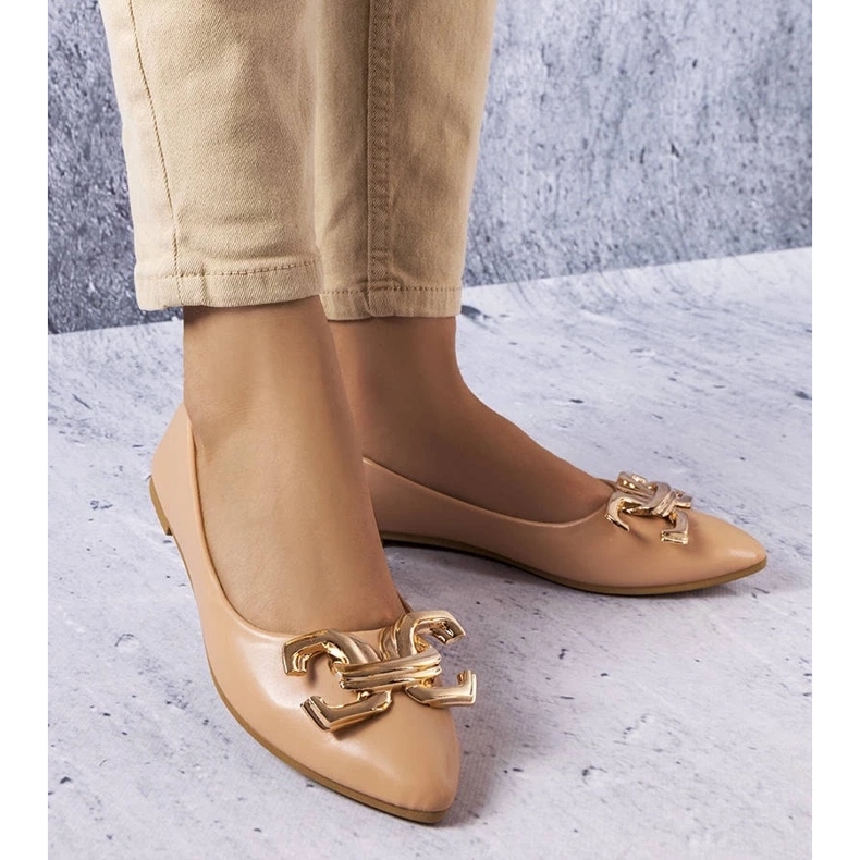 D/GMR Tamno bež balerinke s Vallée ukrasima 1