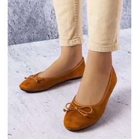 D/GMR Smeđe balerinke s Chandonnet mašnom smeđa 1