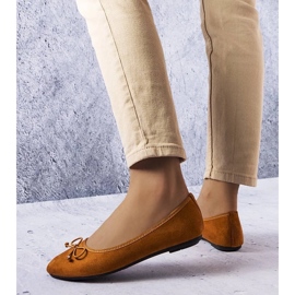 D/GMR Smeđe balerinke s Chandonnet mašnom smeđa 2