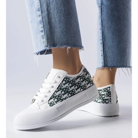D/GMR Ženske bijele tenisice s modernim markiznim uzorkom bijela 1