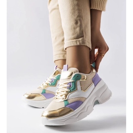 D/GMR Ženske bijele i zlatne tenisice marke Séguin zlatni 1