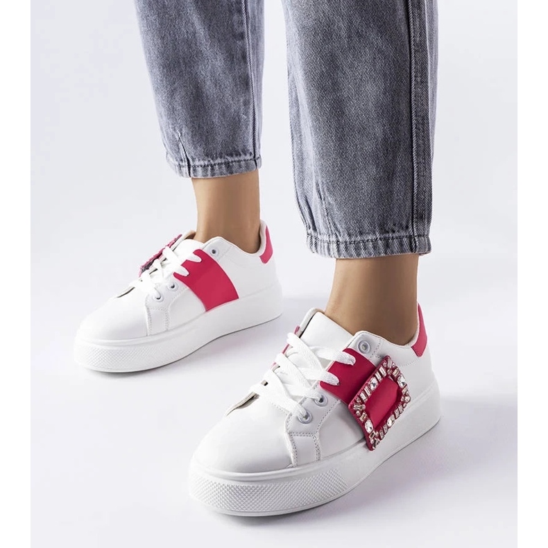 D/GMR Bijele tenisice ukrašene ružičastom Ike kopčom bijela 1