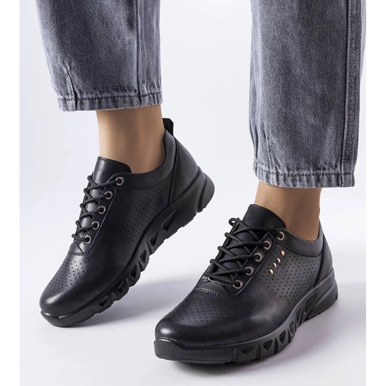 D/GMR Crne ažurne kožne brogove iz Brodeura crna 1