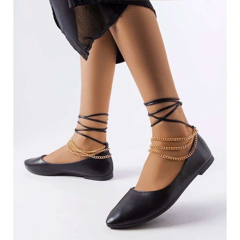 D/GMR Crne balerinke s ukrasnom kopčom iz Donata crna 1