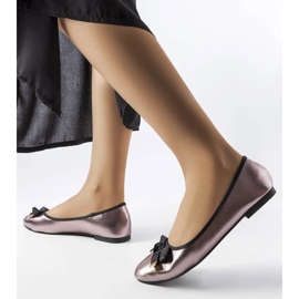 D/GMR Srebrne metalik balerinke s Boro mašnom srebro 2