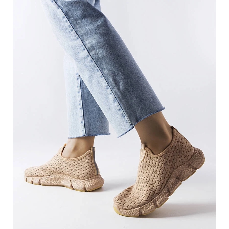 D/GMR Bež sportske slip-on tenisice iz Obenora 1