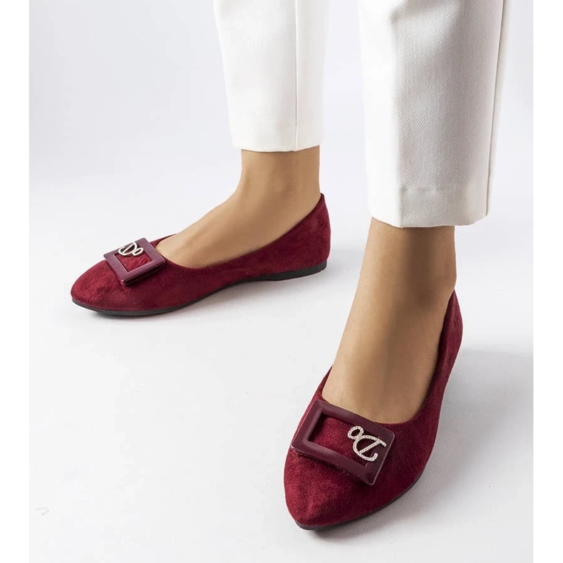 D/GMR Bordo balerinke ukrašene Fleming kamenčićima crvena 2