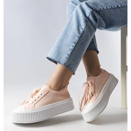 D/GMR Ružičaste tenisice od tkanine na platformi Mallus ružičasta 2