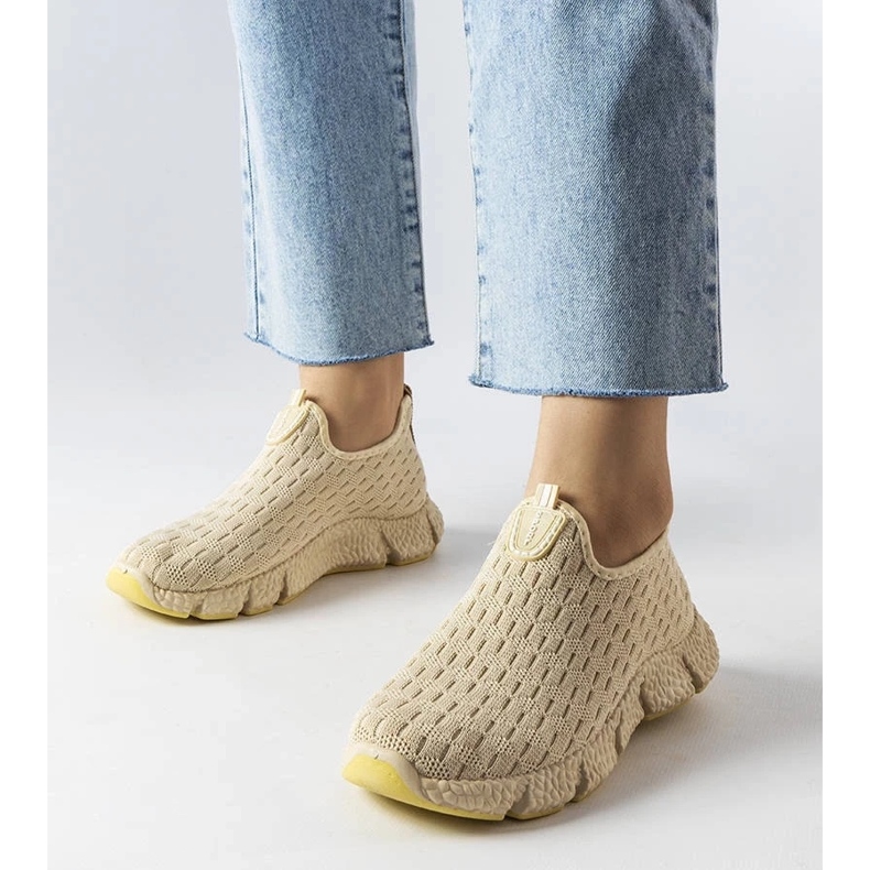 D/GMR Svijetlo bež sportske slip-on tenisice iz Obenora 1